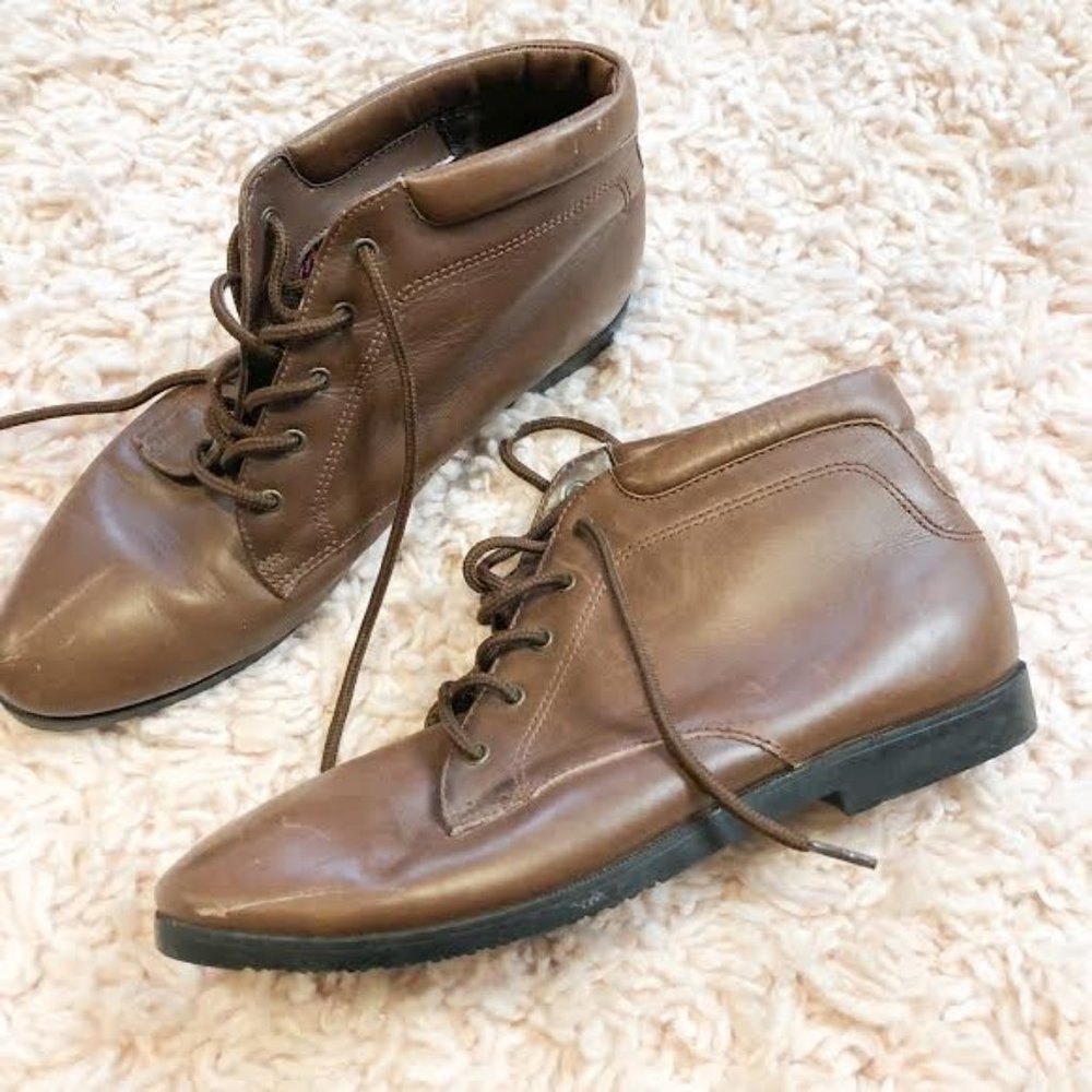 Vintage Dane XX Brown Ankle Tie-Up Boots